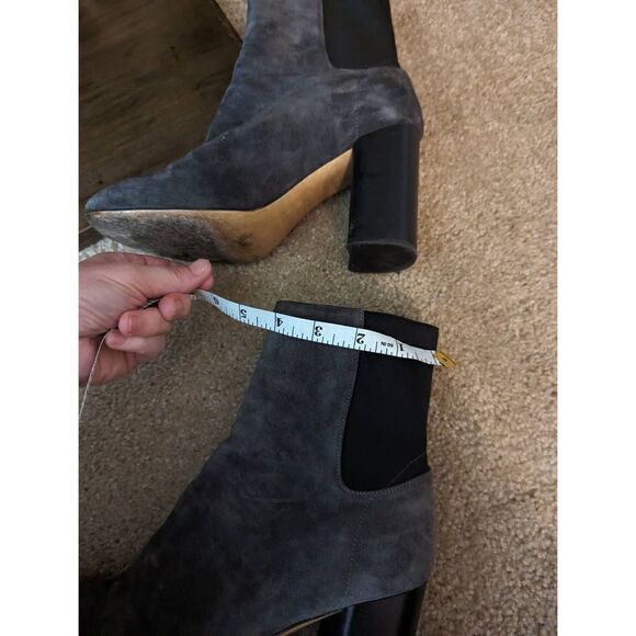 Rag & Bone Agnes grey suede block heel ankle boots sz 38 euc - Picture 9 of 9